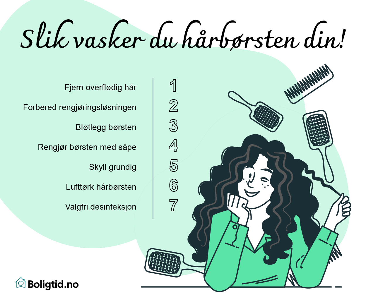 Slik vasker du hårbørsten din