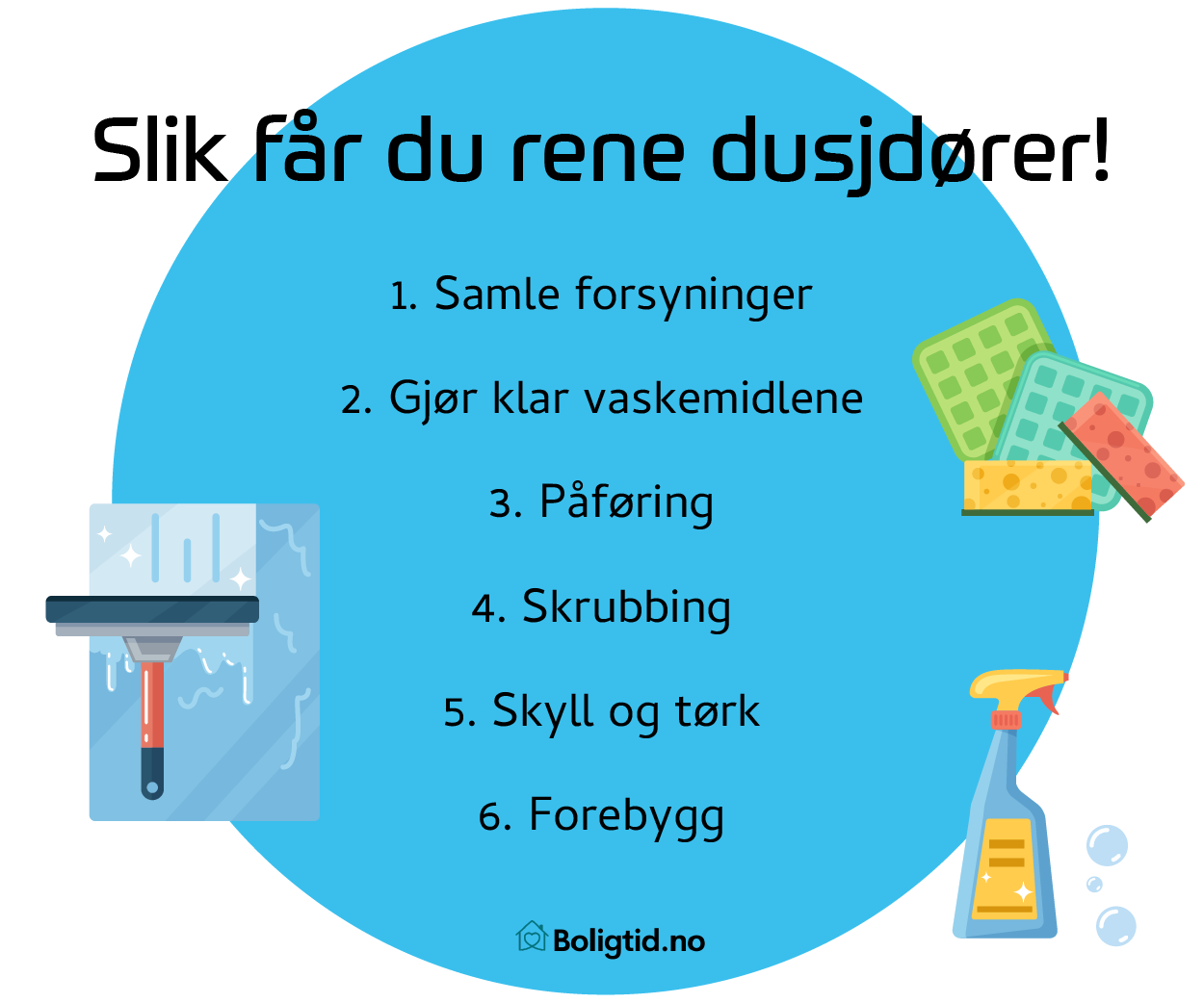 Slik får du rene dusjdører